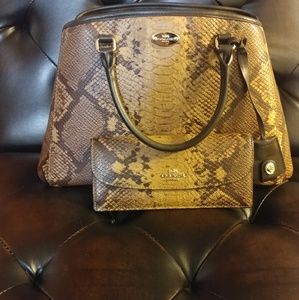 Authentic Snake skin Coach Purse and matching wall